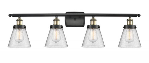 Cone - 4 Light - 36 inch - Black Antique Brass - Bath Vanity Light (3442|916-4W-BAB-G64-LED)