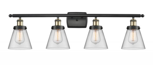 Cone - 4 Light - 36 inch - Black Antique Brass - Bath Vanity Light (3442|916-4W-BAB-G62-LED)