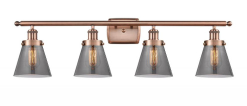 Cone - 4 Light - 36 inch - Antique Copper - Bath Vanity Light (3442|916-4W-AC-G63-LED)