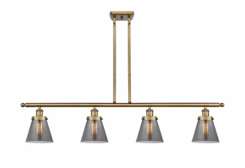 Cone - 4 Light - 48 inch - Brushed Brass - Stem Hung - Island Light (3442|916-4I-BB-G63-LED)