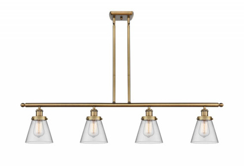 Cone - 4 Light - 48 inch - Brushed Brass - Stem Hung - Island Light (3442|916-4I-BB-G62-LED)