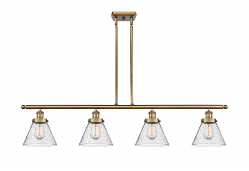 Cone - 4 Light - 48 inch - Brushed Brass - Stem Hung - Island Light (3442|916-4I-BB-G44-LED)