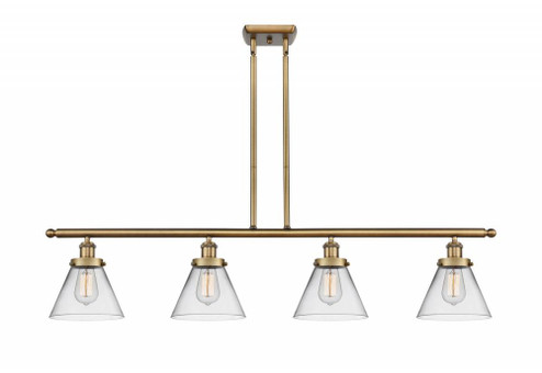Cone - 4 Light - 48 inch - Brushed Brass - Stem Hung - Island Light (3442|916-4I-BB-G42)
