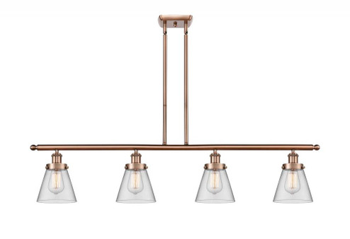 Cone - 4 Light - 48 inch - Antique Copper - Stem Hung - Island Light (3442|916-4I-AC-G62)