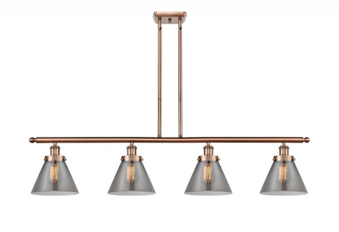 Cone - 4 Light - 48 inch - Antique Copper - Stem Hung - Island Light (3442|916-4I-AC-G43)