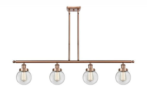 Beacon - 4 Light - 48 inch - Antique Copper - Stem Hung - Island Light (3442|916-4I-AC-G202-6)