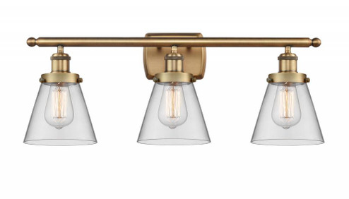 Cone - 3 Light - 26 inch - Brushed Brass - Bath Vanity Light (3442|916-3W-BB-G62-LED)