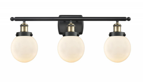 Beacon - 3 Light - 26 inch - Black Antique Brass - Bath Vanity Light (3442|916-3W-BAB-G201-6-LED)