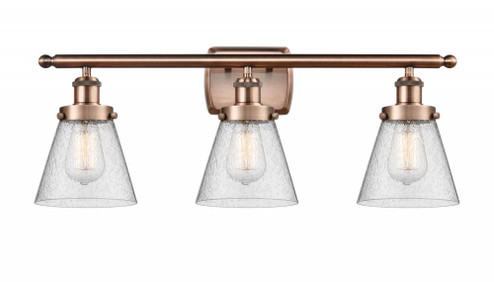 Cone - 3 Light - 26 inch - Antique Copper - Bath Vanity Light (3442|916-3W-AC-G64-LED)