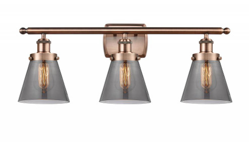 Cone - 3 Light - 26 inch - Antique Copper - Bath Vanity Light (3442|916-3W-AC-G63)