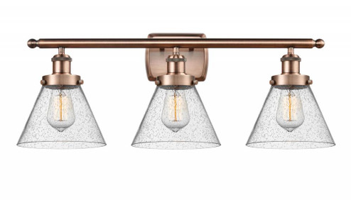 Cone - 3 Light - 28 inch - Antique Copper - Bath Vanity Light (3442|916-3W-AC-G44)