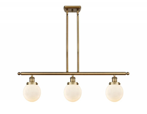Beacon - 3 Light - 36 inch - Brushed Brass - Stem Hung - Island Light (3442|916-3I-BB-G201-6-LED)