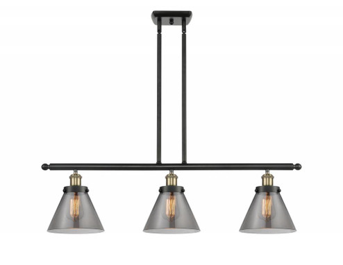 Cone - 3 Light - 36 inch - Black Antique Brass - Stem Hung - Island Light (3442|916-3I-BAB-G43)
