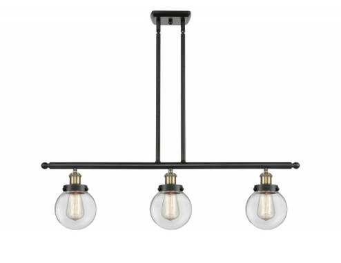 Beacon - 3 Light - 36 inch - Black Antique Brass - Stem Hung - Island Light (3442|916-3I-BAB-G202-6)
