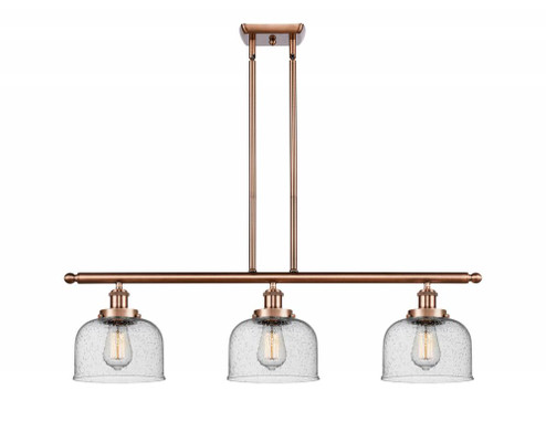 Bell - 3 Light - 36 inch - Antique Copper - Stem Hung - Island Light (3442|916-3I-AC-G74-LED)