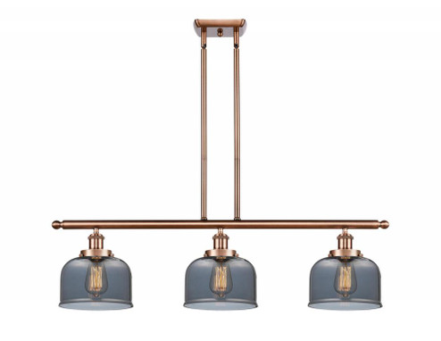Bell - 3 Light - 36 inch - Antique Copper - Stem Hung - Island Light (3442|916-3I-AC-G73-LED)