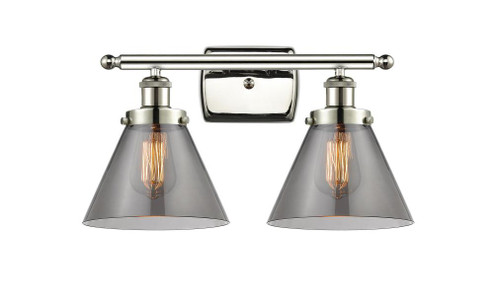 Cone - 2 Light - 18 inch - Polished Nickel - Bath Vanity Light (3442|916-2W-PN-G43-LED)