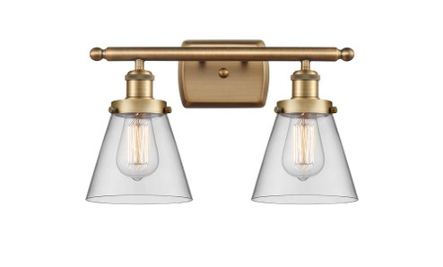 Cone - 2 Light - 16 inch - Brushed Brass - Bath Vanity Light (3442|916-2W-BB-G62)