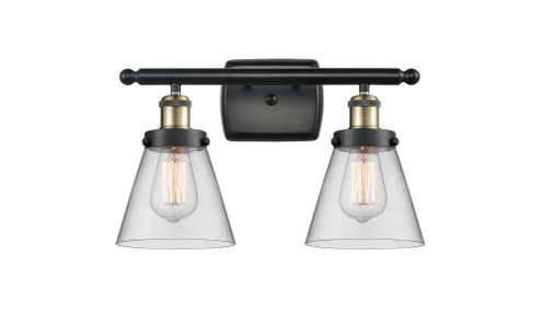 Cone - 2 Light - 16 inch - Black Antique Brass - Bath Vanity Light (3442|916-2W-BAB-G62)