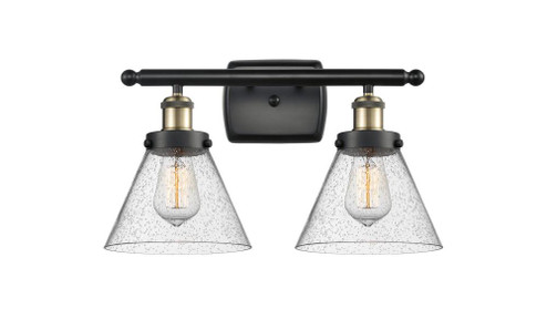 Cone - 2 Light - 18 inch - Black Antique Brass - Bath Vanity Light (3442|916-2W-BAB-G44-LED)
