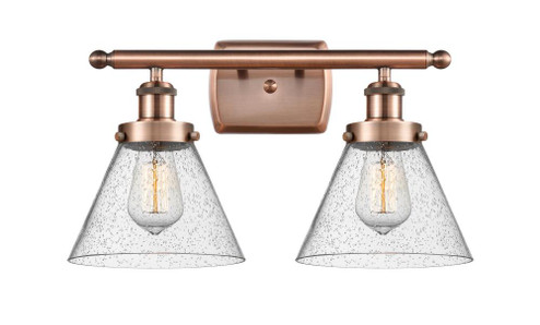 Cone - 2 Light - 18 inch - Antique Copper - Bath Vanity Light (3442|916-2W-AC-G44-LED)