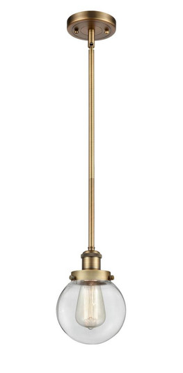 Beacon - 1 Light - 6 inch - Brushed Brass - Mini Pendant (3442|916-1S-BB-G202-6-LED)