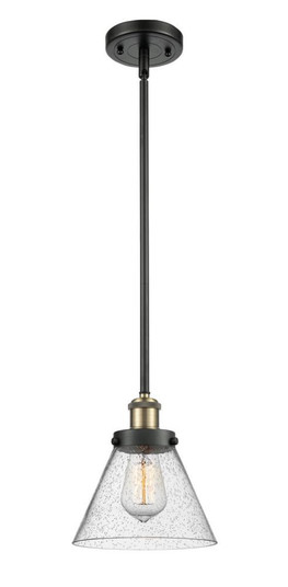 Cone - 1 Light - 8 inch - Black Antique Brass - Mini Pendant (3442|916-1S-BAB-G44-LED)