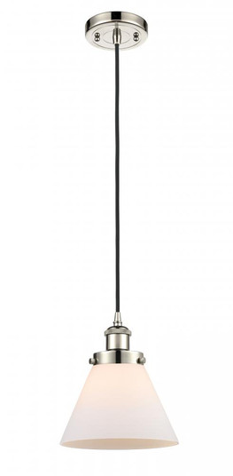 Cone - 1 Light - 8 inch - Polished Nickel - Cord hung - Mini Pendant (3442|916-1P-PN-G41-LED)