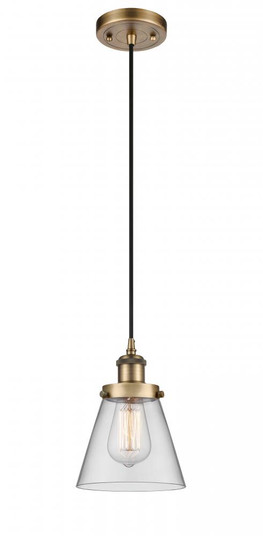 Cone - 1 Light - 6 inch - Brushed Brass - Cord hung - Mini Pendant (3442|916-1P-BB-G62)