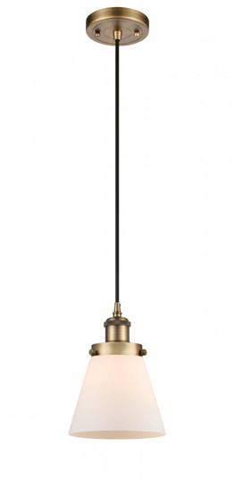 Cone - 1 Light - 6 inch - Brushed Brass - Cord hung - Mini Pendant (3442|916-1P-BB-G61)