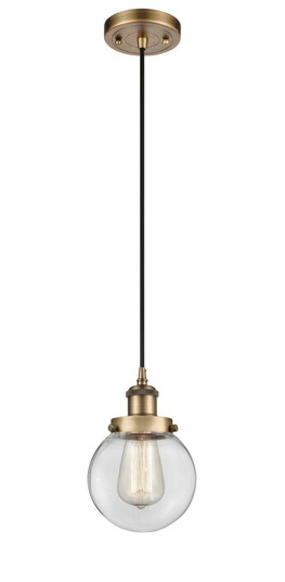 Beacon - 1 Light - 6 inch - Brushed Brass - Cord hung - Mini Pendant (3442|916-1P-BB-G202-6)