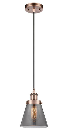 Cone - 1 Light - 6 inch - Antique Copper - Cord hung - Mini Pendant (3442|916-1P-AC-G63-LED)