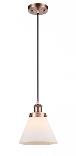 Cone - 1 Light - 8 inch - Antique Copper - Cord hung - Mini Pendant (3442|916-1P-AC-G41-LED)
