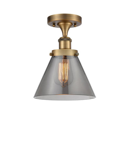 Cone - 1 Light - 8 inch - Brushed Brass - Semi-Flush Mount (3442|916-1C-BB-G43-LED)