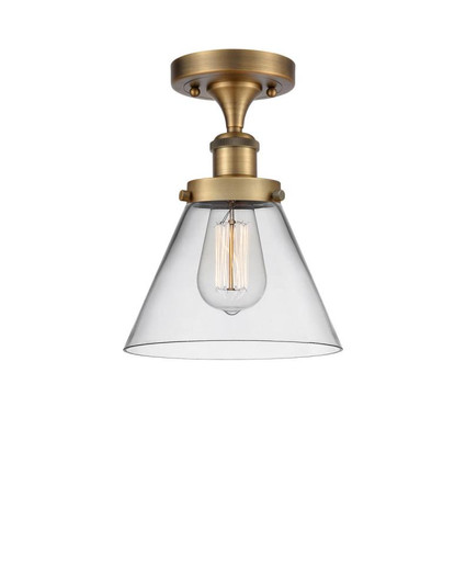 Cone - 1 Light - 8 inch - Brushed Brass - Semi-Flush Mount (3442|916-1C-BB-G42-LED)