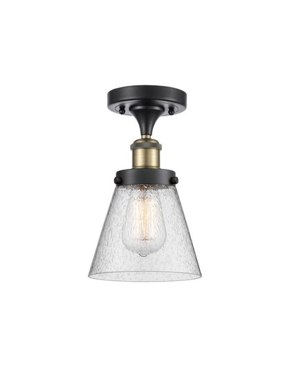 Cone - 1 Light - 6 inch - Black Antique Brass - Semi-Flush Mount (3442|916-1C-BAB-G64-LED)