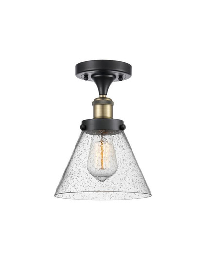 Cone - 1 Light - 8 inch - Black Antique Brass - Semi-Flush Mount (3442|916-1C-BAB-G44-LED)