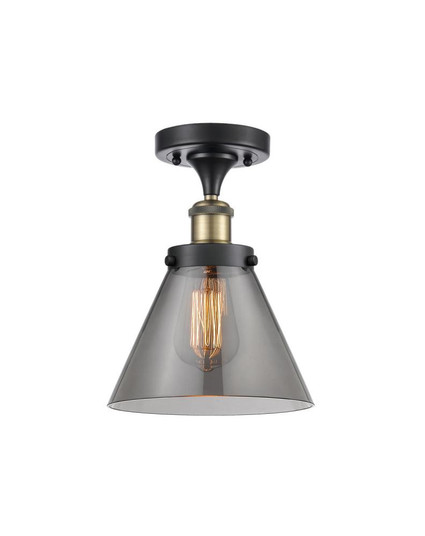 Cone - 1 Light - 8 inch - Black Antique Brass - Semi-Flush Mount (3442|916-1C-BAB-G43-LED)