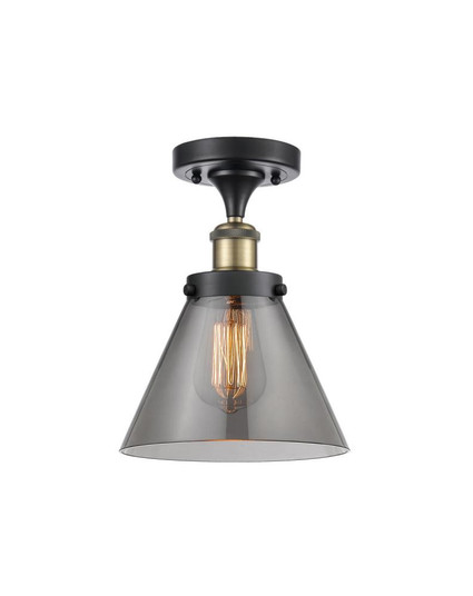 Cone - 1 Light - 8 inch - Black Antique Brass - Semi-Flush Mount (3442|916-1C-BAB-G43)