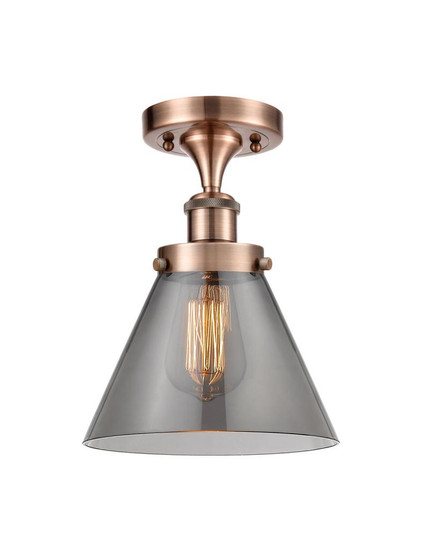 Cone - 1 Light - 8 inch - Antique Copper - Semi-Flush Mount (3442|916-1C-AC-G43)