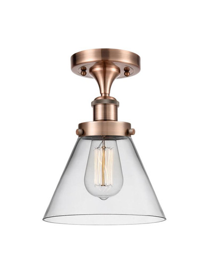 Cone - 1 Light - 8 inch - Antique Copper - Semi-Flush Mount (3442|916-1C-AC-G42)