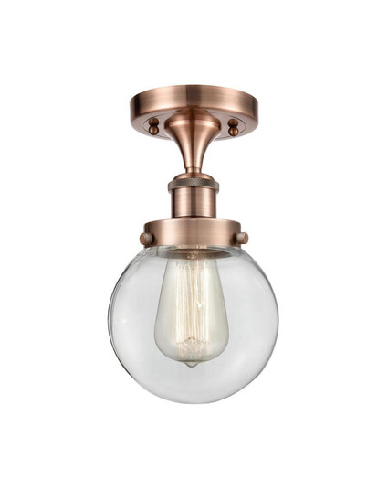 Beacon - 1 Light - 6 inch - Antique Copper - Semi-Flush Mount (3442|916-1C-AC-G202-6-LED)