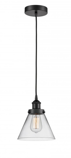 Cone - 1 Light - 8 inch - Matte Black - Cord hung - Mini Pendant (3442|616-1PH-BK-G42)