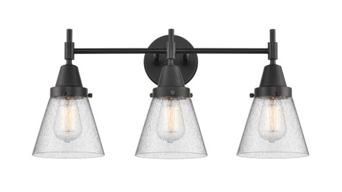 Cone - 3 Light - 24 inch - Matte Black - Bath Vanity Light (3442|447-3W-BK-G64-LED)