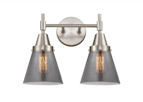 Cone - 2 Light - 15 inch - Satin Nickel - Bath Vanity Light (3442|447-2W-SN-G63-LED)
