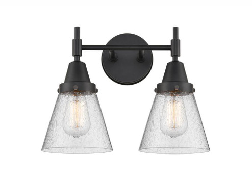 Cone - 2 Light - 15 inch - Matte Black - Bath Vanity Light (3442|447-2W-BK-G64-LED)