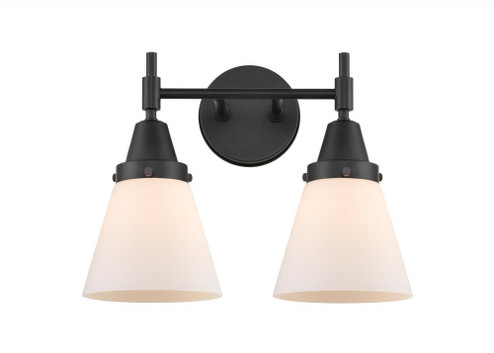 Cone - 2 Light - 15 inch - Matte Black - Bath Vanity Light (3442|447-2W-BK-G61-LED)