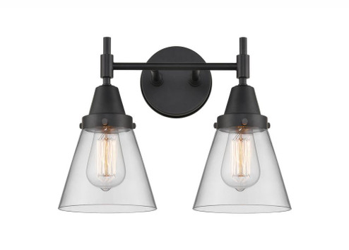 Cone - 2 Light - 15 inch - Matte Black - Bath Vanity Light (3442|447-2W-BK-G62)