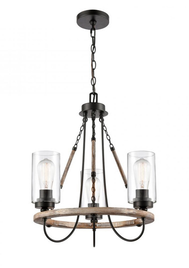 Paladin - 3 Light - 19 inch - Matte Black - Chain Hung - Mini Chandelier (3442|442-3CR-BK-G4422)