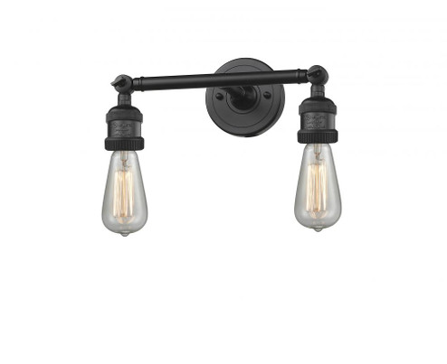Bare Bulb - 2 Light - 11 inch - Matte Black - Adjustable Bath Vanity Light (3442|208-BK-LED)